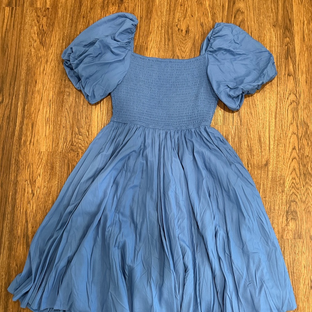 JessaKae Blue Puff Sleeve Dress - Picture 5 of 7